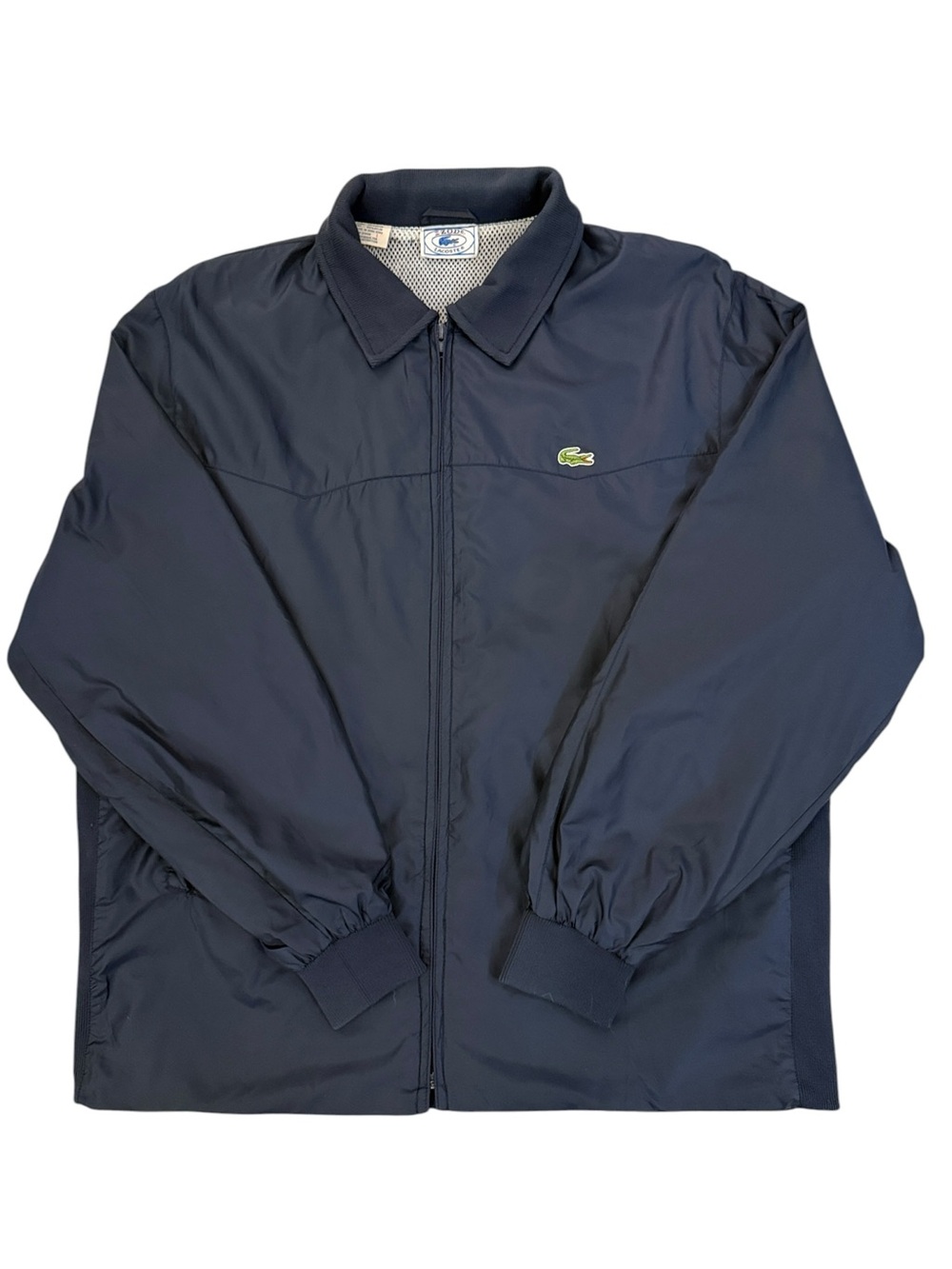 Vintage Lacoste IZOD Navy Blue Windbreaker Jacket Mesh Lined Full Zip Golf Large